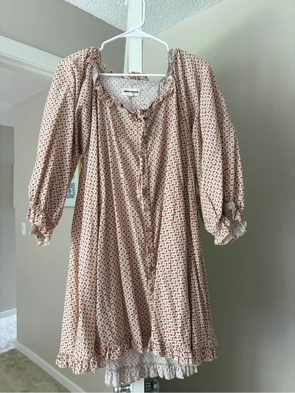 Sonderhaus Persephone Dress Women Size M 100% Cotton Floral Print - Picture 3 of 6